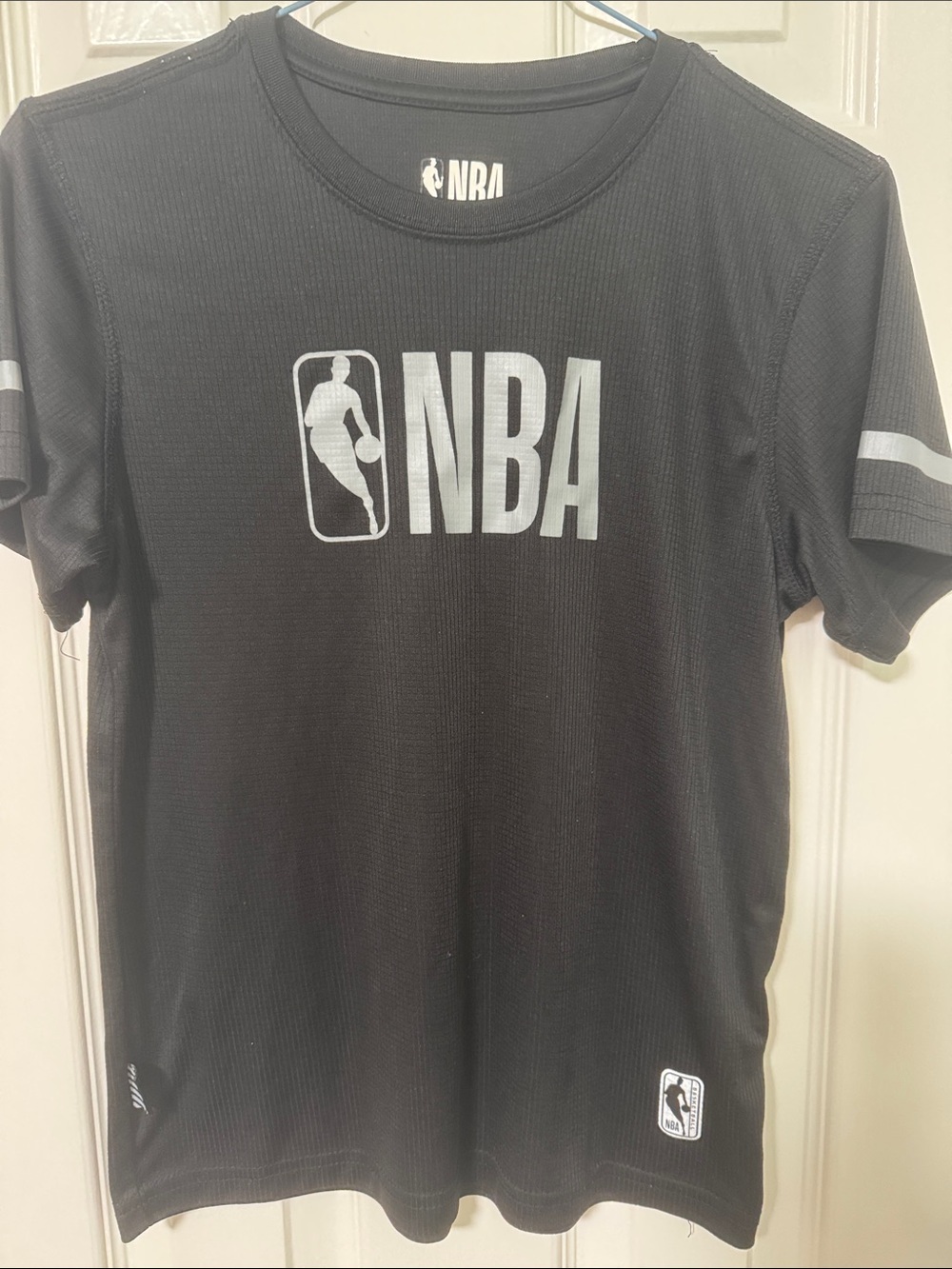 NBA Black Dry fit Tee with Silver Logo